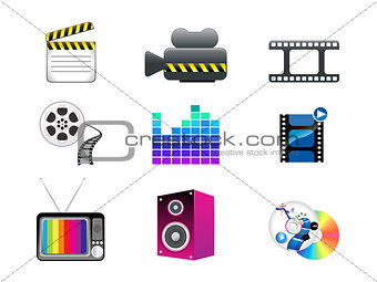 abstract media icon set