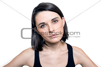 girl with unhappy expression