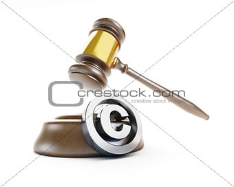 law copyright sign  on a white background