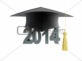 graduation cap 2014 on a white background