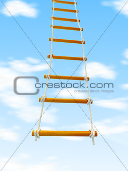 escape ladder Stairway to Heaven on a white background