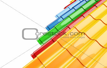 Color Metal Roof Tile on a white background