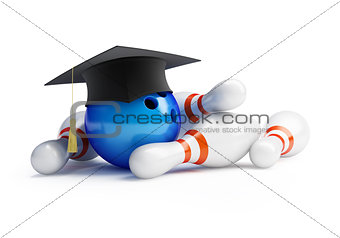 school bowling isolated on a white background