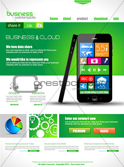 Website template for corporate business and cloud purposes.