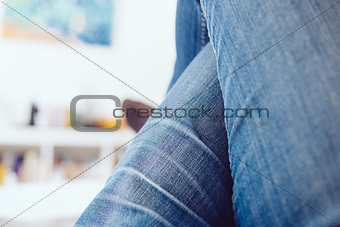 Woman legs crossed