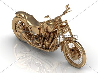Golden statuette of a powerful motorcycle