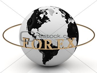 FOREX gold letters on a gold ring