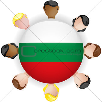 Bulgaria Flag Button Teamwork People Group