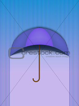 Beautiful Umbrella Protection Rain Blue - Vector