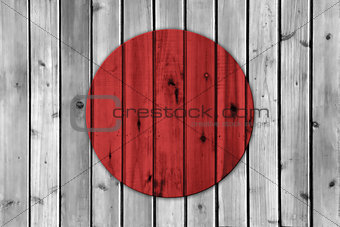 Wood board Japan flag