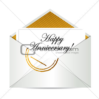 Happy Anniversary gold mail letter