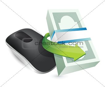 mouse and money illustration design