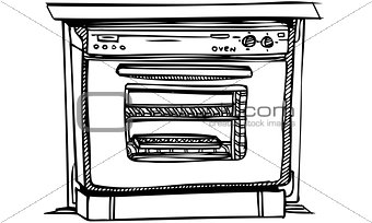 Isolated Vector Illustration of Cooking Kitchen Oven