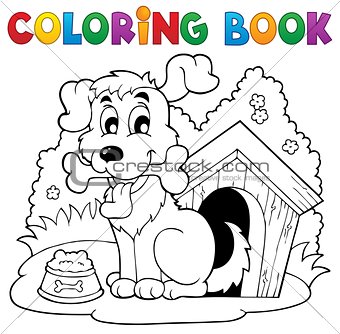 Coloring book dog theme 1