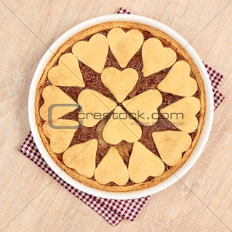 heart spahes on apple pie