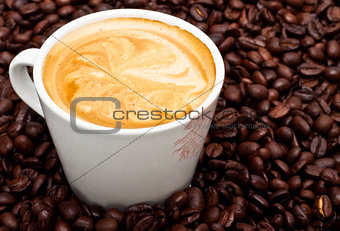 coffee cup with pattern on foam