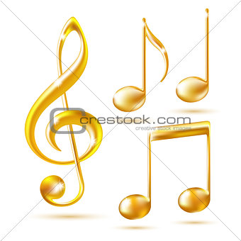 Gold icons of a Treble clef and music notes