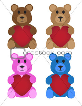 Stuffed Bears With Hearts