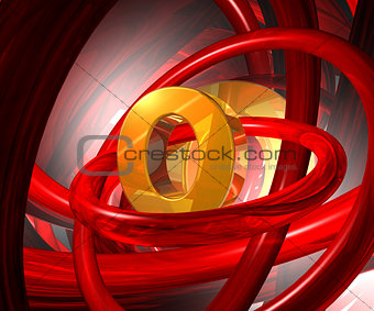 letter o in abstract space