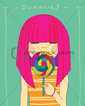 girl and candy