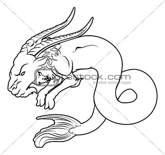 Stylised sea goat illustration