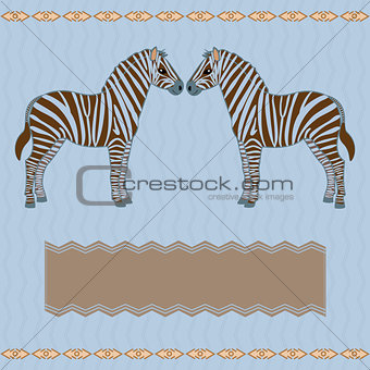 Zebra card with stripes