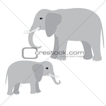 Big and little elephant
