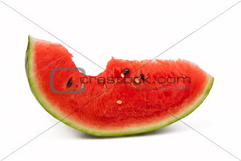 Bitten watermelon portion
