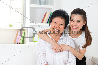 Senior mother and daughter. 