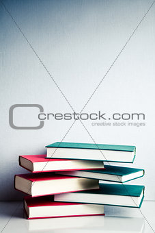 Stack of books in balance
