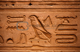 Hieroglyphs Horus temple Edfou