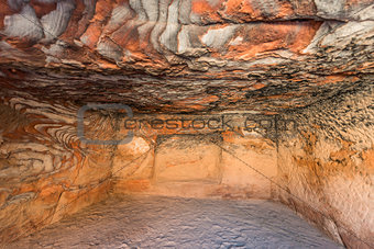 rocks caves in nabatean city of  petra jordan