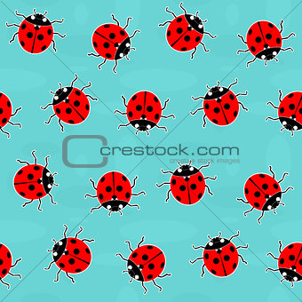 Ladybugs - old-fashioned vector pattern