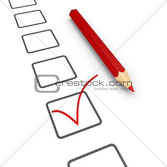Application with check mark and a pencil