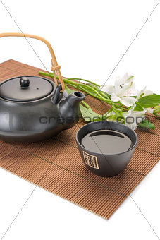 asian teapot and cup
