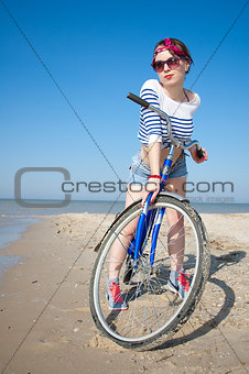 the girl with bicycle