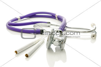 Cigarettes and stethoscope