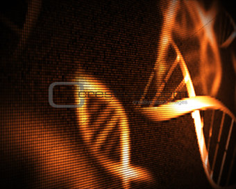 Orange DNA helix
