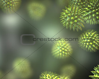 Green virus cells