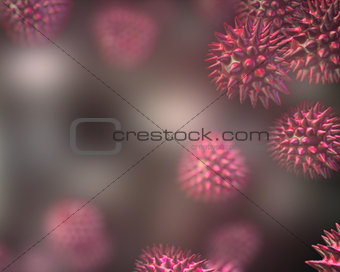 Pink virus cells