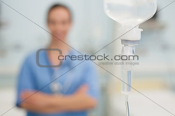 Phial in front of a nurse