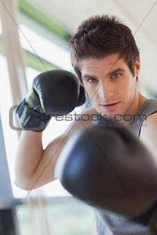Man is boxing