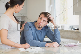 Couple calculating the financial business