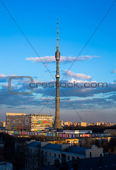 Moscow Ostankino Tele Tower evening