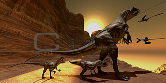 Allosaurus at Sunset