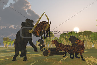 Mammoth and Saber-Toothed Cat
