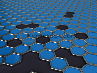 mosaic of hexagons