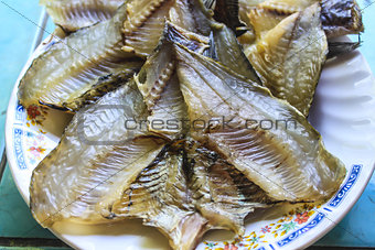 The Dried salted damsel fish