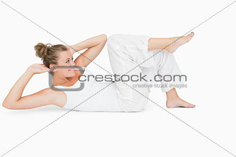 Girl doing stomach crunches