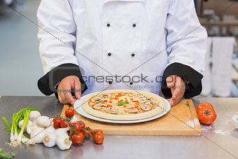 Pizza on the counter